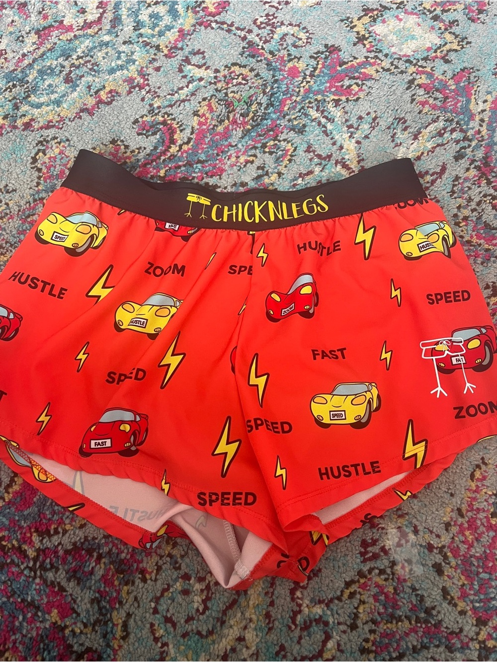 ChicknLegs Red Printed Athletic Shorts